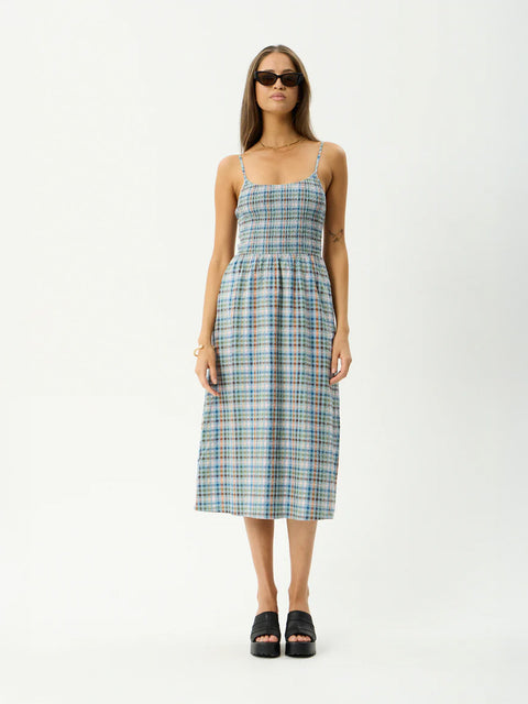 Amelie Check - Organic Midi Dress