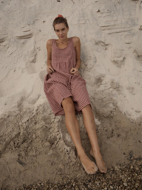 Capricorn - Hemp Seersucker Midi Dress