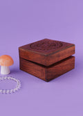 Carved Box Square Shisham Wood | One Colour-Image 1