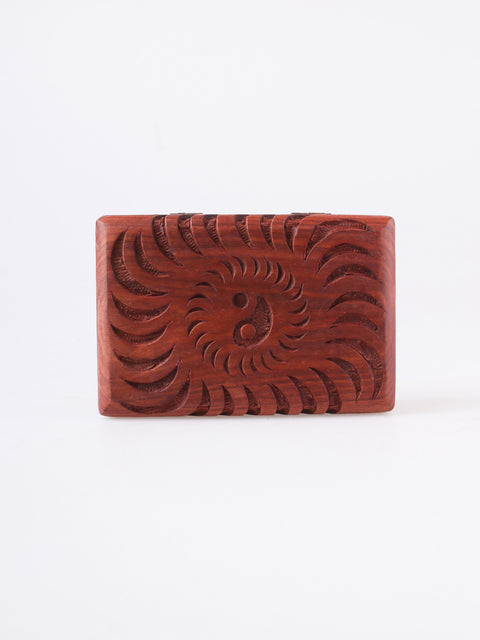Carved Box Yin & Yang Shisham Wood