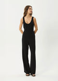 Charlotte - Linen Viscose Jumpsuit | Black-Image 4