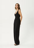 Charlotte - Linen Viscose Jumpsuit | Black-Image 5