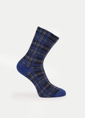 Cosmic Crew Socks | Cobalt Plaid Check-Image 2