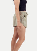 Cotton Stripe Shorts | Sage-Image 3