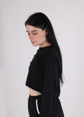 Cropped Organic Hemp LS Tee | Black-Image 3