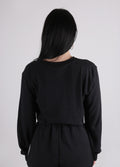 Cropped Organic Hemp LS Tee | Black-Image 4