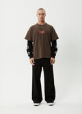 Double Trouble - Recycled Layered Boxy Tee | Coffee-Image 5