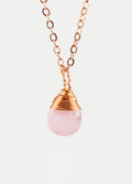 Drop Shape Gem Pendant | Rose Quartz-Image 1