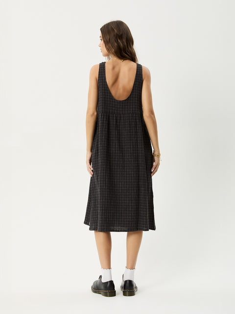 Dusk - Hemp Seersucker Check Midi Dress