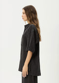 Dusk - Hemp Seersucker Check Shirt | Black Check-Image 3