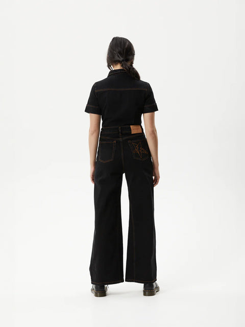 Estrella - Recycled Organic Denim Flared Leg Jumpsuit