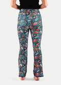 Festival Flared Printed Leggings | Green Orange Floral-Image 3