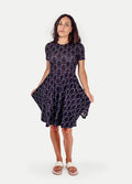 Festival Short Sleeve Dress | Black Cat-Image 1