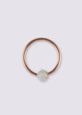 Fixed Bead Opal Ring 20G | Rose Gold-Image 1