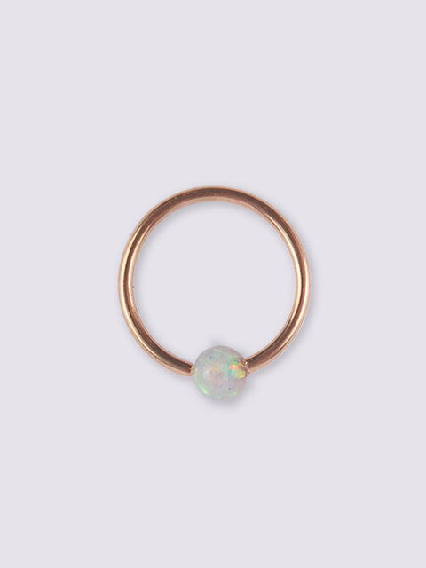 Fixed Bead Opal Ring 20G