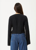 Focus - Hemp Seersucker Long Sleeve Top | Black-Image 2