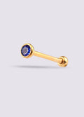 Gem Gold Ear Stud 18G | Blue-Image 1