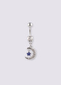 Gem Moon Navel Barbell 14G | Clear-Image 1