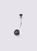 Gem Navel Barbell 14G | Black-Image 1