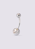 Gem Navel Barbell 14G | Clear-Image 1