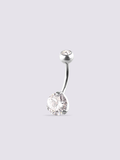 Gem Prong Set Navel Barbell 14G