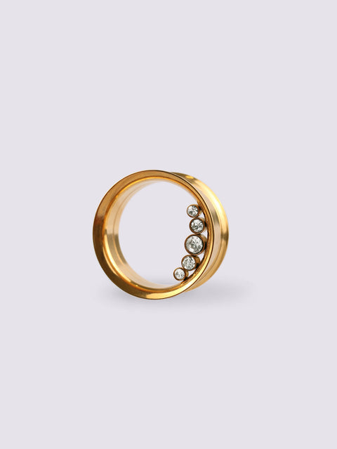 Gold Clear Gem Tunnel 22mm