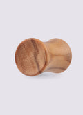 Hand Carved Olive Wood Plug | Brown-Image 1