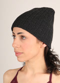Heather Cable Knit Beanie | Black-Image 2