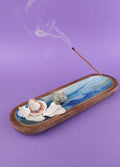 Incense Boat Wide | Blue Marble-Image 1
