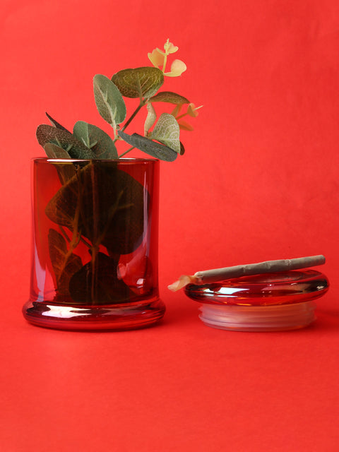 Iridescent Glass Jar