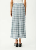 Lagoon - Hemp Seersucker Maxi Skirt | Overcast Check-Image 4