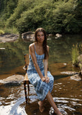 Lagoon - Hemp Seersucker Midi Dress | Overcast Check-Image 2