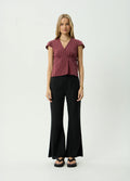 Ledger - Recycled Wrap Top | Burgundy Stripe-Image 5