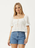 Marlow - Recycled Tie Front Top | White-Image 1