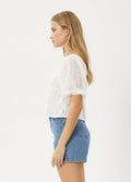 Marlow - Recycled Tie Front Top | White-Image 2