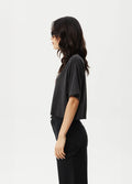 Nirvana Cropped - Hemp Oversized Tee | Stone Black-Image 2
