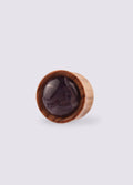 Olive Wood Amethyst Plug 16mm | Beige-Image 1