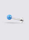 Opal Ball Flatback Barbell 16G | Blue-Image 1