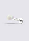Opal Ball Flatback Barbell 16G | White-Image 1