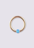 Opal Gold Bead Ring 14G | Blue-Image 1