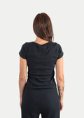 Organic Hemp Bamboo Scoop Tee | Black-Image 3