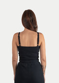 Organic Hemp Bamboo Strappy Cami | Black-Image 6