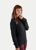 Organic Hemp Waffle Relaxed Turtleneck | Black-Image 3