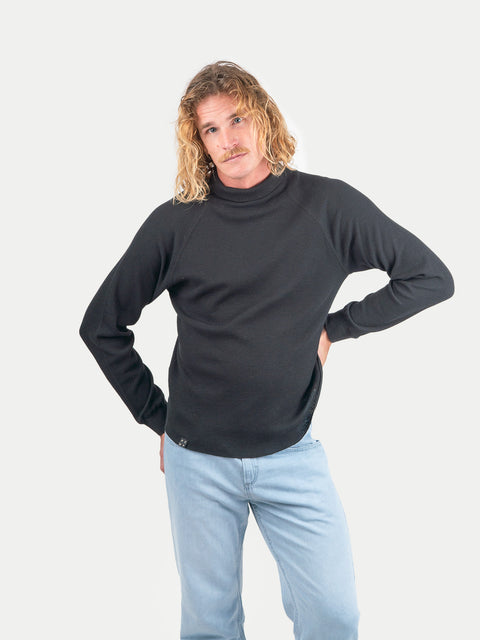 Organic Hemp Waffle Relaxed Turtleneck