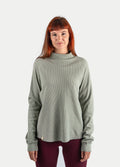 Organic Hemp Waffle Relaxed Turtleneck | Sage-Image 1