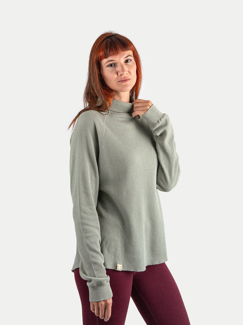 Organic Hemp Waffle Relaxed Turtleneck