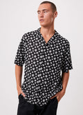Pascale - Unisex Hemp Cuban Short Sleeve Shirt | Black-Image 1