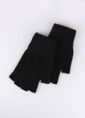 Possum Merino Fingerless Gloves | Black-Image 1