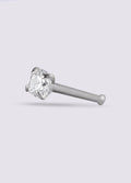 Prong Set Clear Gem Nose Bone 20G | Steel-Image 1