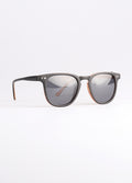 Retro Thin Frame Square Polarised Sunglasses | Matte Black-Image 2